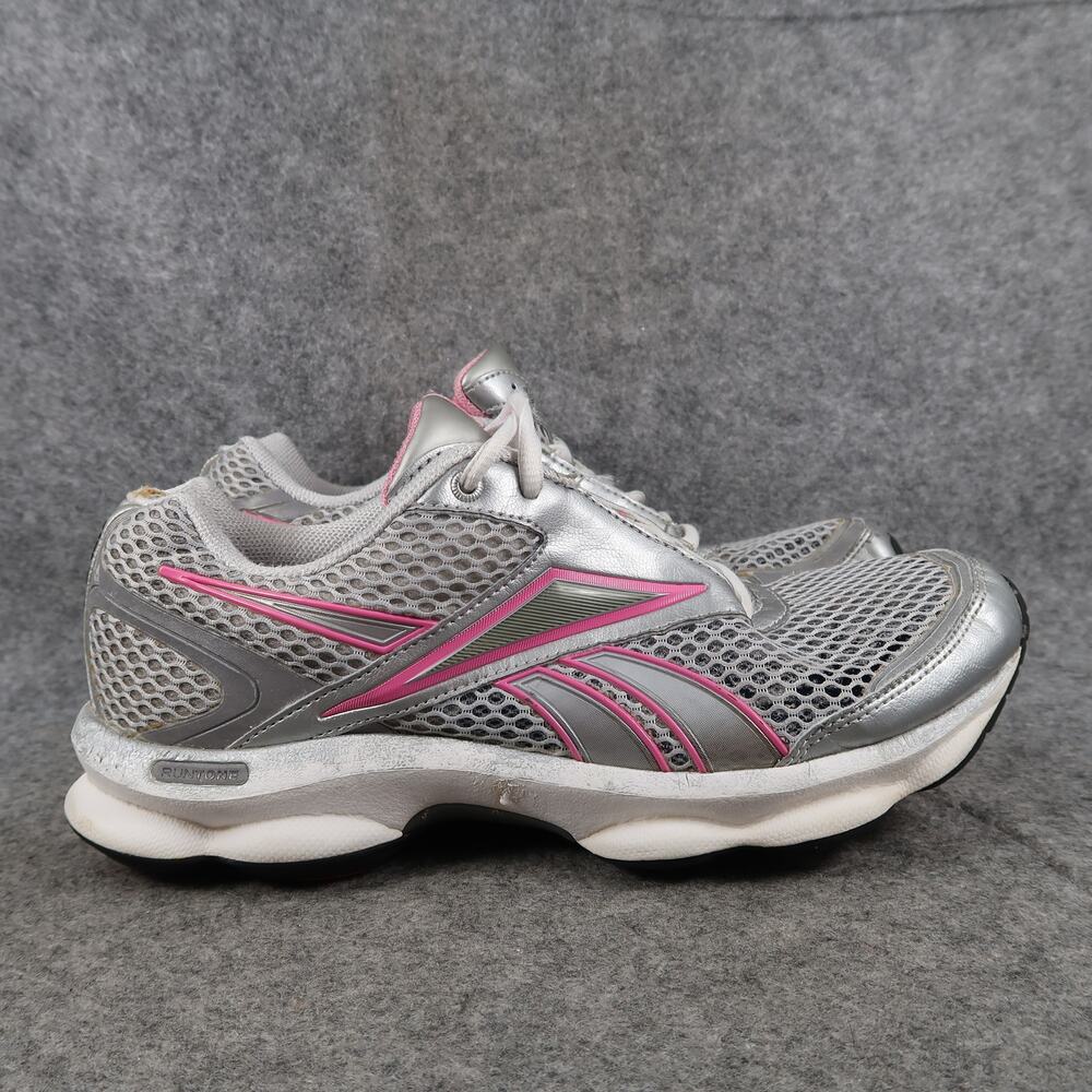 Reebok Shoes Womens 7.5 Athletic Trainer RunTone Running Sneaker Grey Mesh Pink
